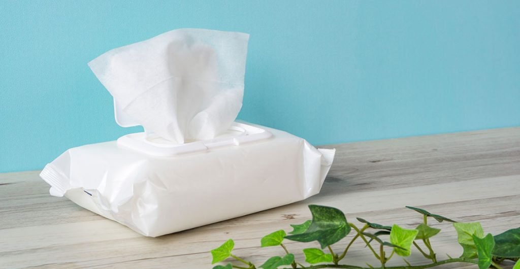 paper towel and disposable wipes