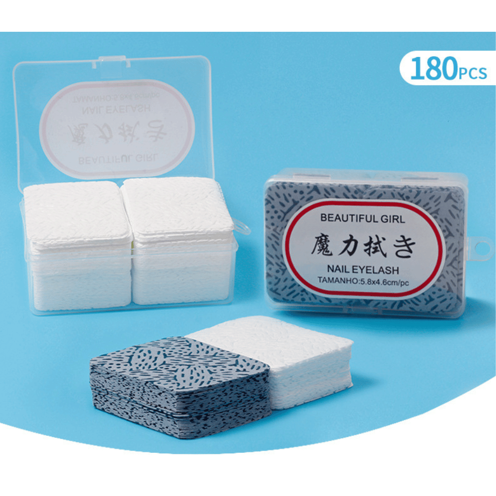 60gsm white nail glue bottle wipes, 200pcs lint free melt blown nonwoven cleaning pads with tree bark pattern