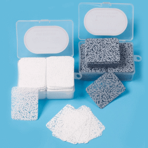 60gsm white nail glue bottle wipes, 200pcs lint free melt blown nonwoven cleaning pads with tree bark pattern