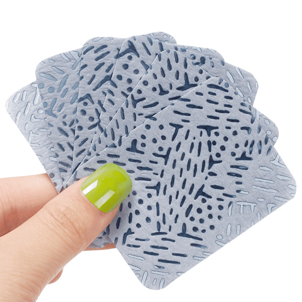 60gsm white nail glue bottle wipes, 200pcs lint free melt blown nonwoven cleaning pads with tree bark pattern