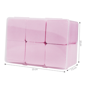 1080 pcs square cleaning wipes for nail glue bottle openings – grid pattern, 92g white melt blown nonwoven, plastic box packaged