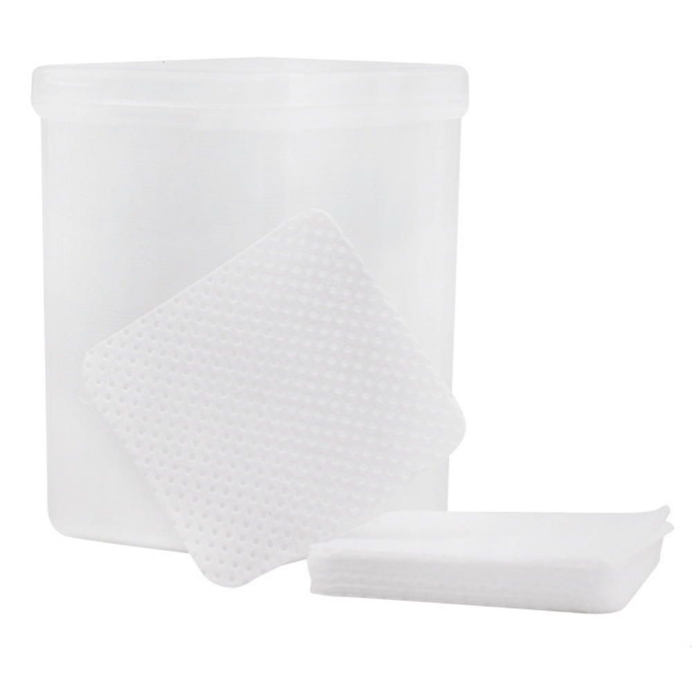 plastic square box packaged square nail glue bottle opening cleaning wipes – grid pattern, 91g white melt blown nonwoven fabric