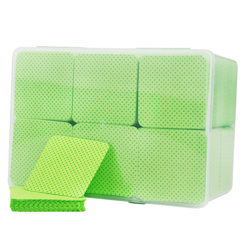 1080 pcs square cleaning wipes for nail glue bottle openings – grid pattern, 92g white melt blown nonwoven, plastic box packaged