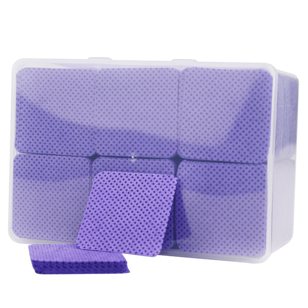 1080 pcs square cleaning wipes for nail glue bottle openings – grid pattern, 92g white melt blown nonwoven, plastic box packaged