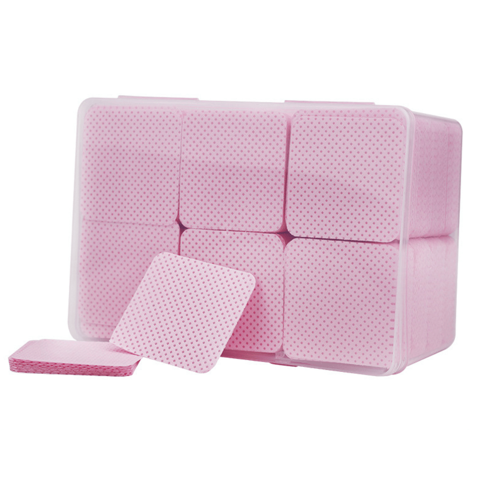 1080 pcs square cleaning wipes for nail glue bottle openings – grid pattern, 92g white melt blown nonwoven, plastic box packaged