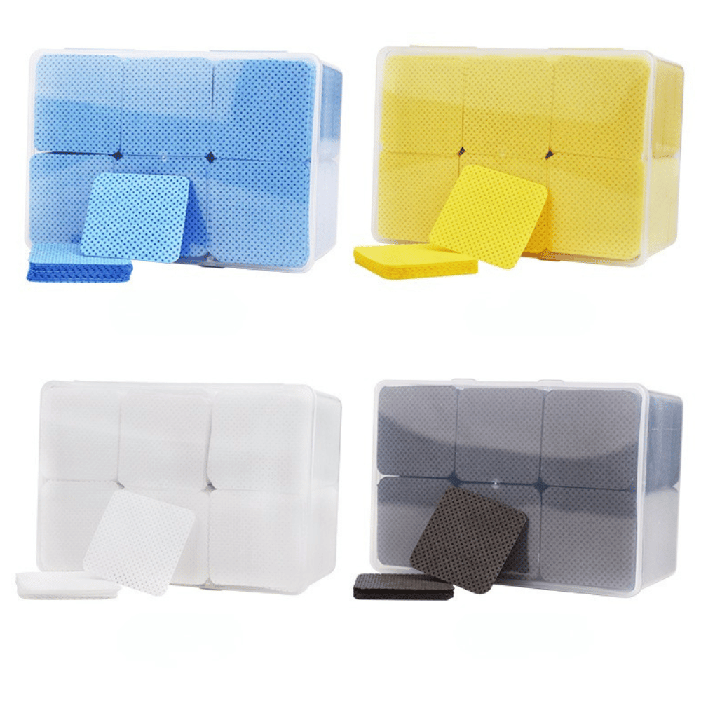 1080 pcs square cleaning wipes for nail glue bottle openings – grid pattern, 92g white melt blown nonwoven, plastic box packaged