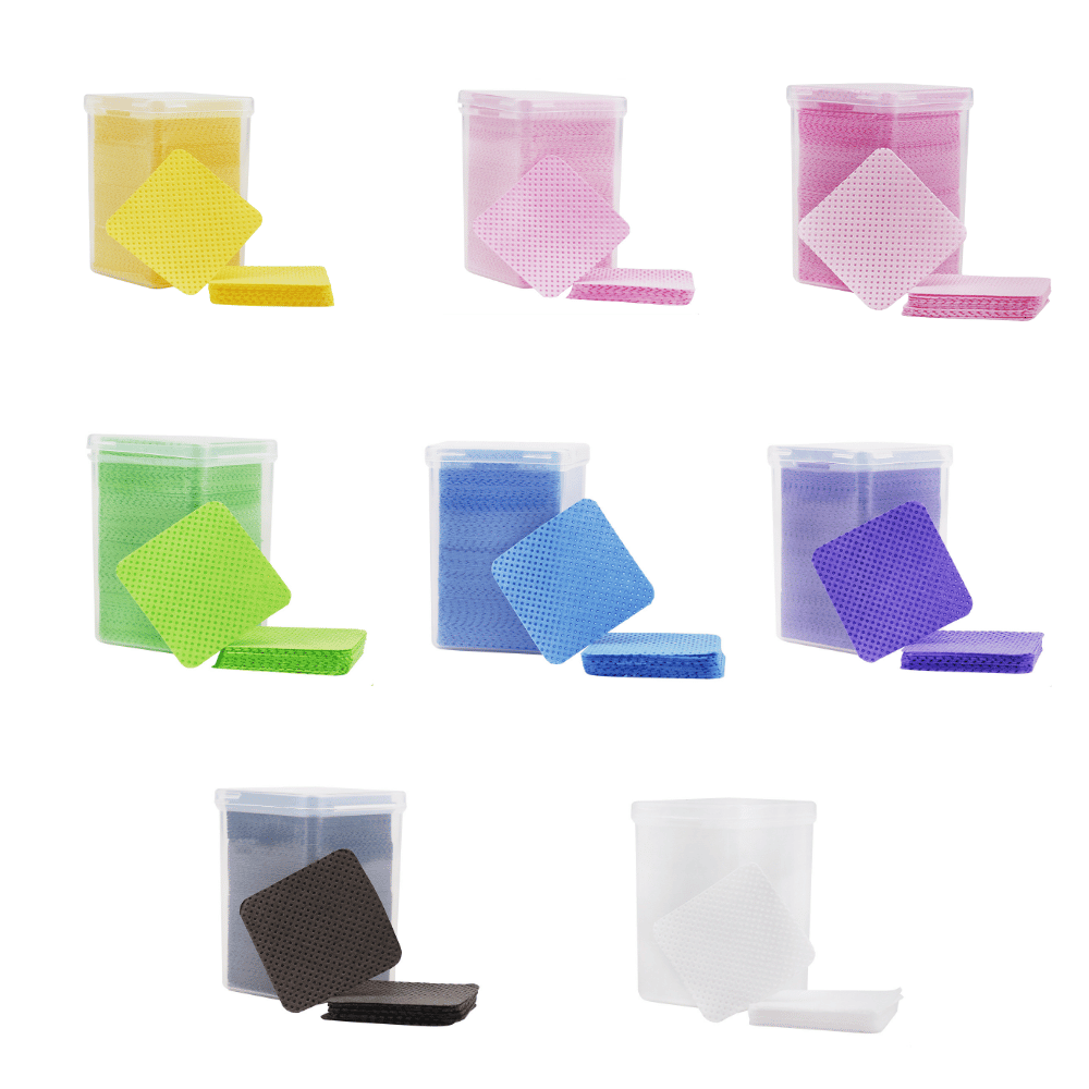 plastic square box packaged square nail glue bottle opening cleaning wipes – grid pattern, 91g white melt blown nonwoven fabric