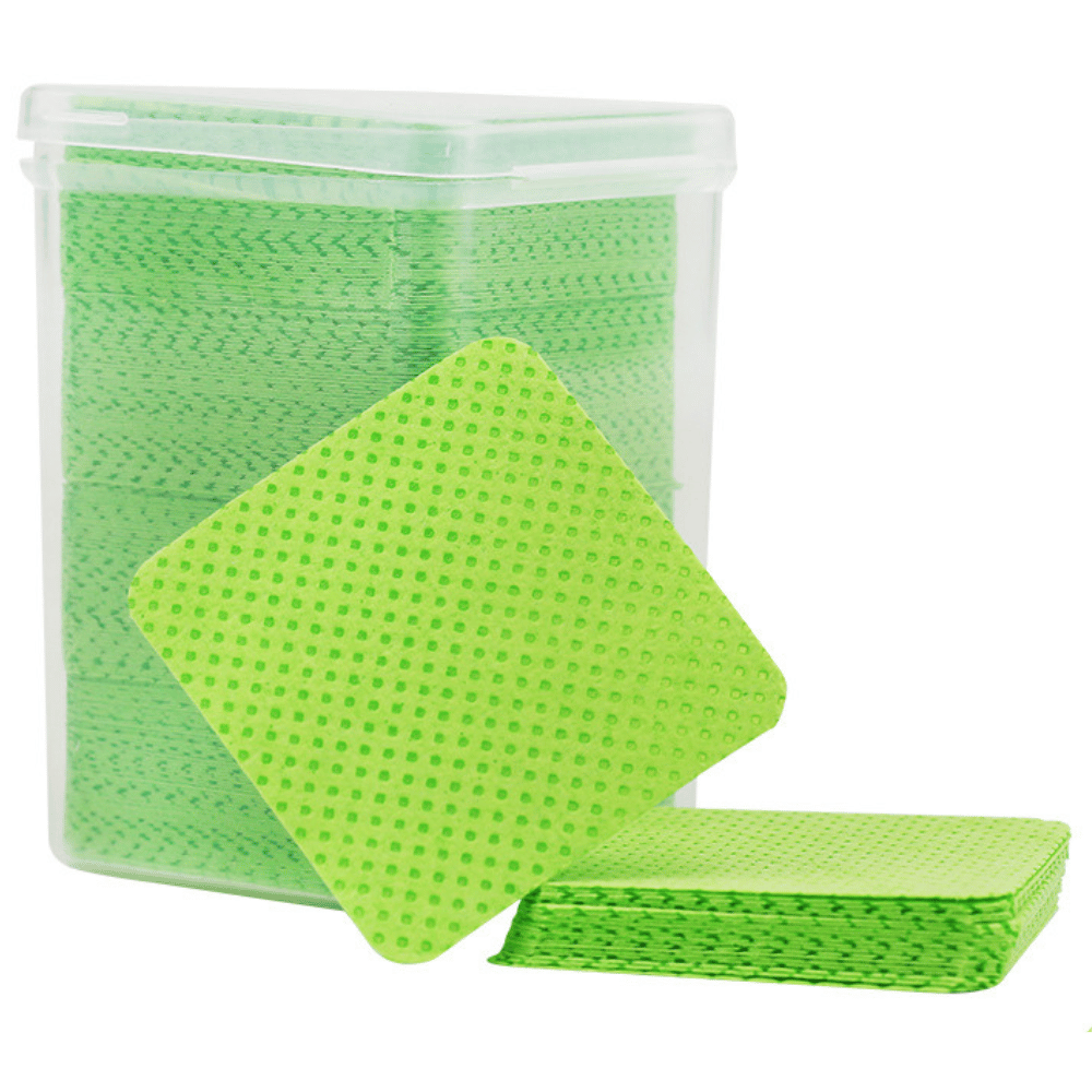 plastic square box packaged square nail glue bottle opening cleaning wipes – grid pattern, 91g white melt blown nonwoven fabric
