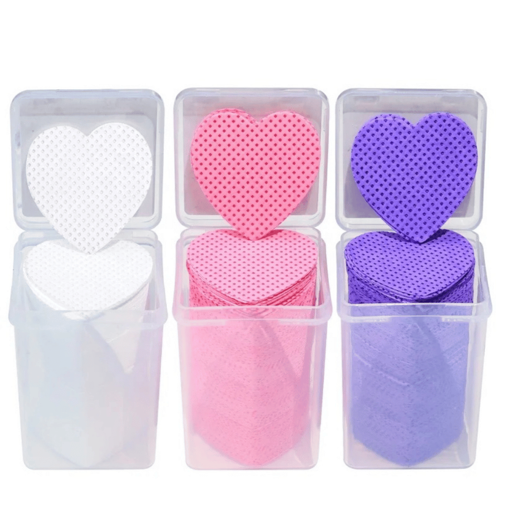 Colorful Grid Heart Shape Wiping Cloth for Eyelash Glue 90 gsm Meltblown Nonwoven Grid Pattern