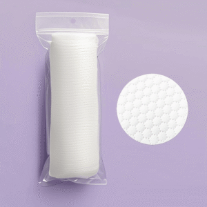 round nonwoven cotton makeup remover pads honeycomb pattern,– professional salon use, bag packaging