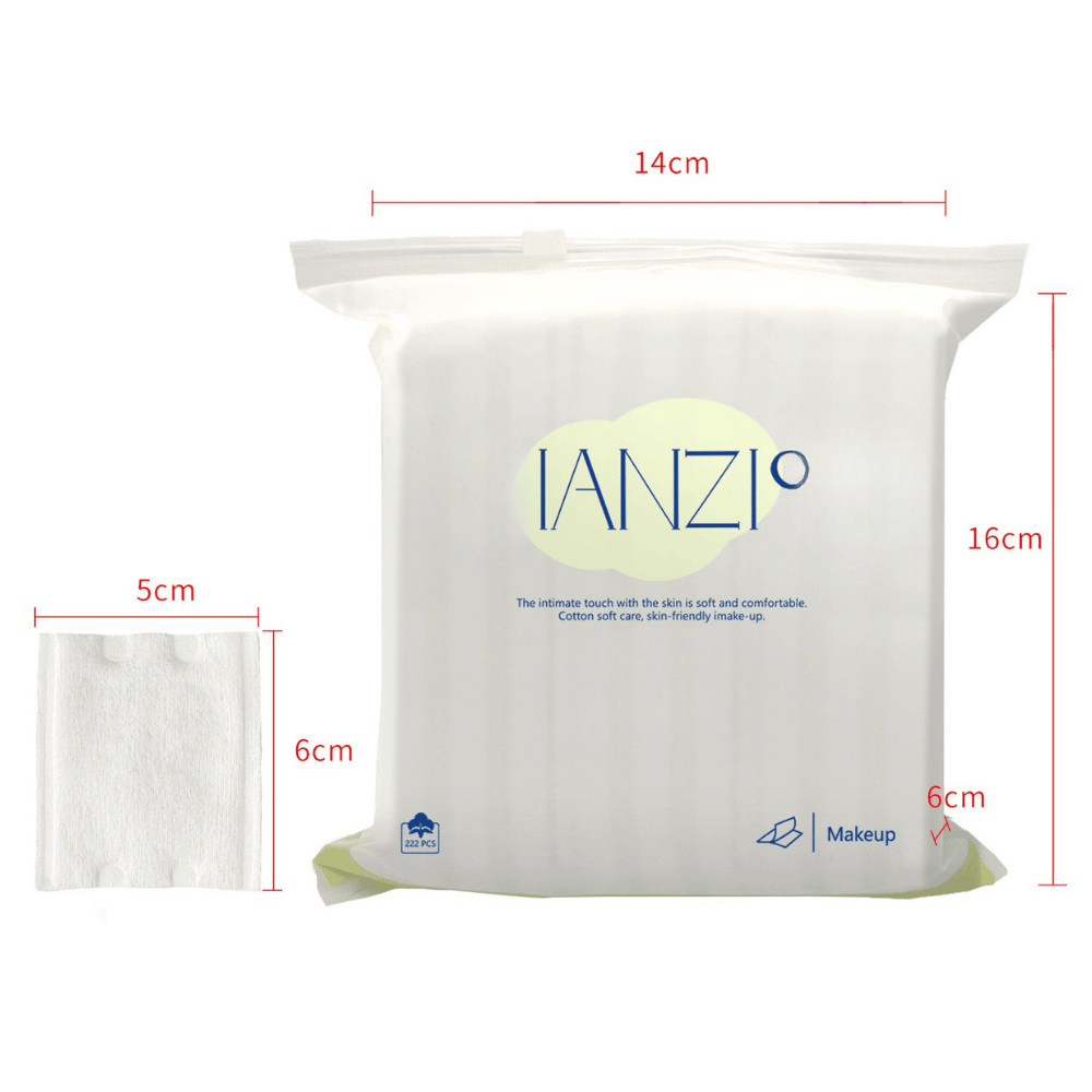 150g thick lint free viscose composite cotton makeup remover pads – professional salon use, bag & box packaging