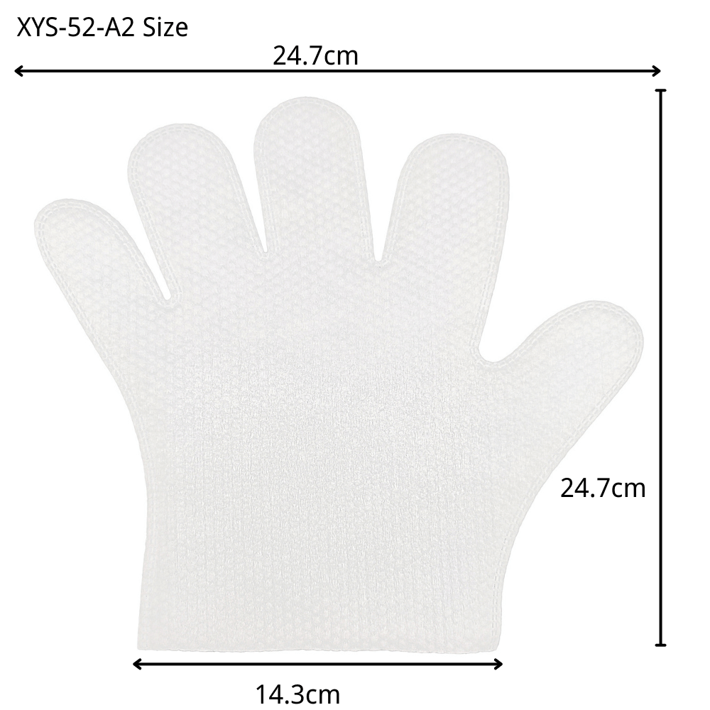 high quality thick five finger disposable pet cleaning mitts 80gsm 100% viscose pearl pattern